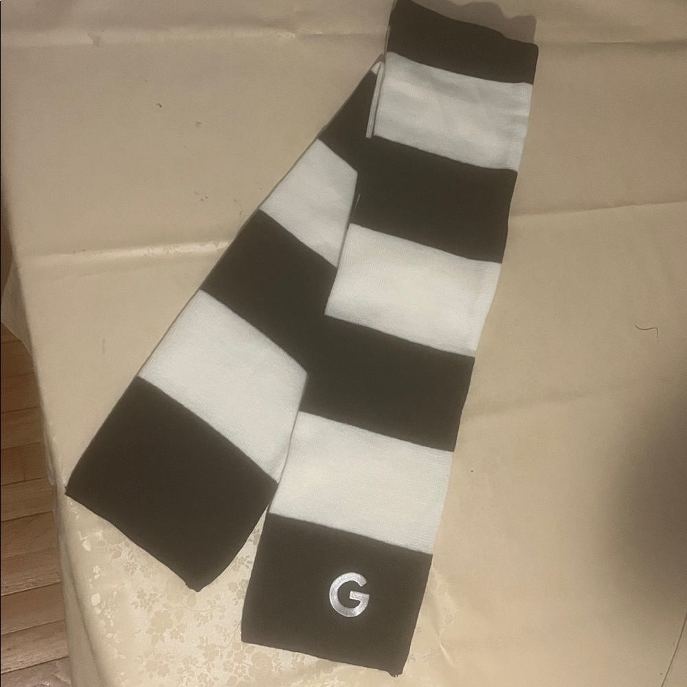 Google scarf 2026 NEW Black White Blk Wte stripes Unisex 6.5 x 69